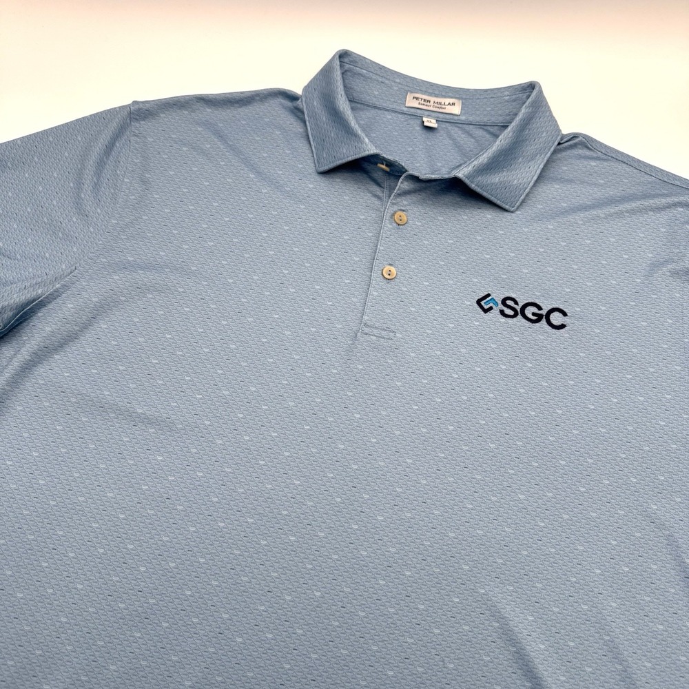 Peter Millar Summer Comfort Mens XL X-Large All Over Football Print Polo Shirt